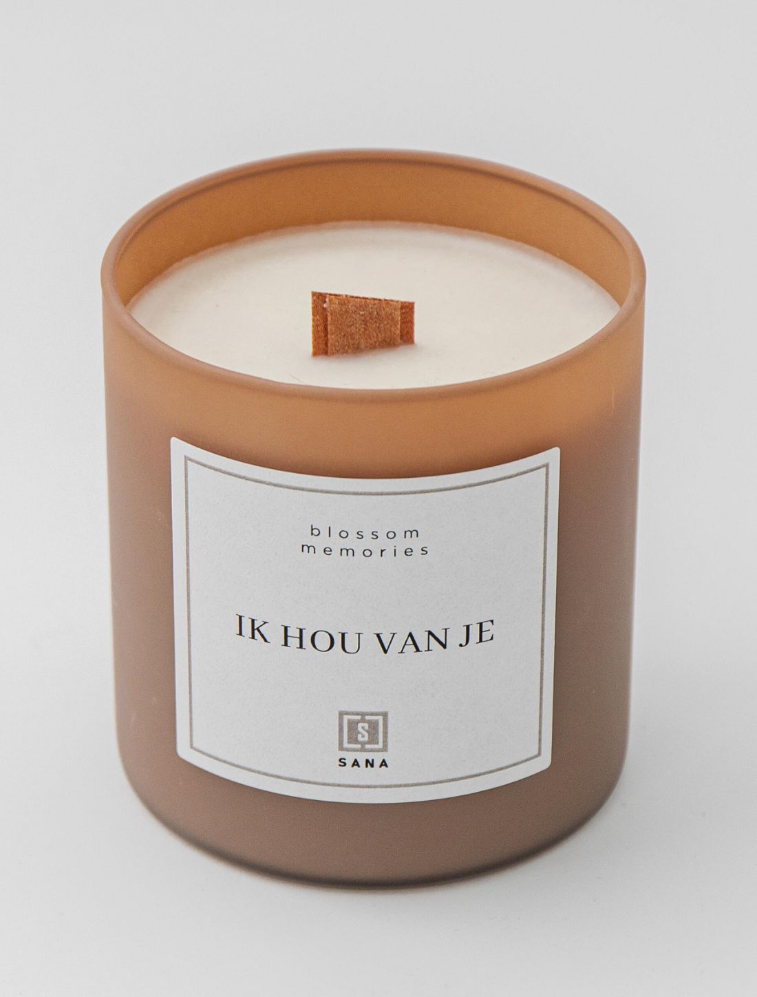 kaars beige herdenkingskaars dood rouw geliefde rouwcadeau geschenk ik hou van je geurkaars kaars woodwick