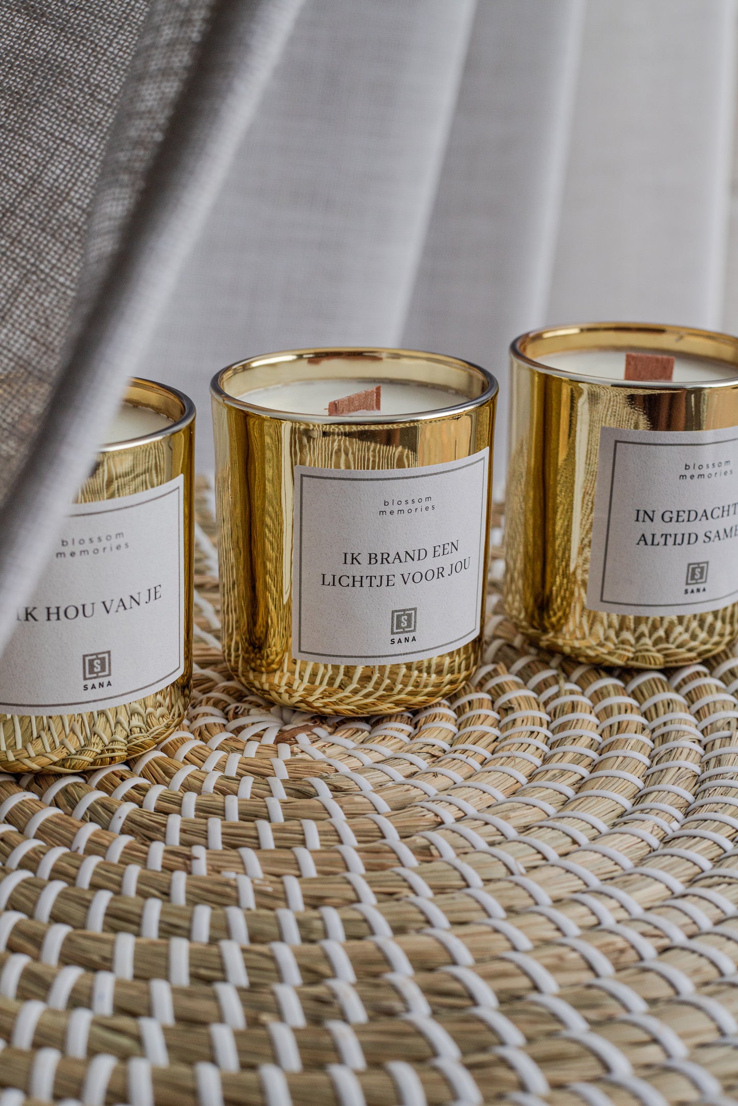 kaars goud herdenkingskaars dood rouw geliefde rouwcadeau geschenk ik denk aan je ik hou van je geurkaars kaars