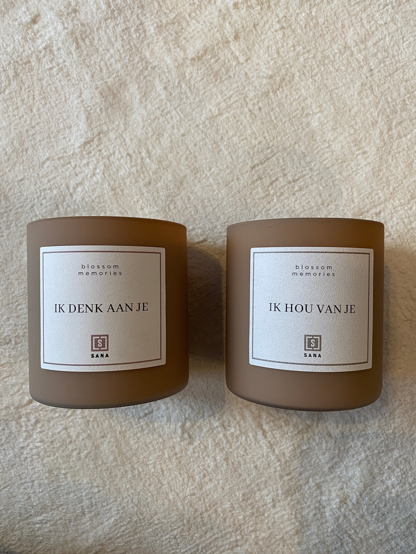 Geurkaars | IK HOU VAN JE | Beige