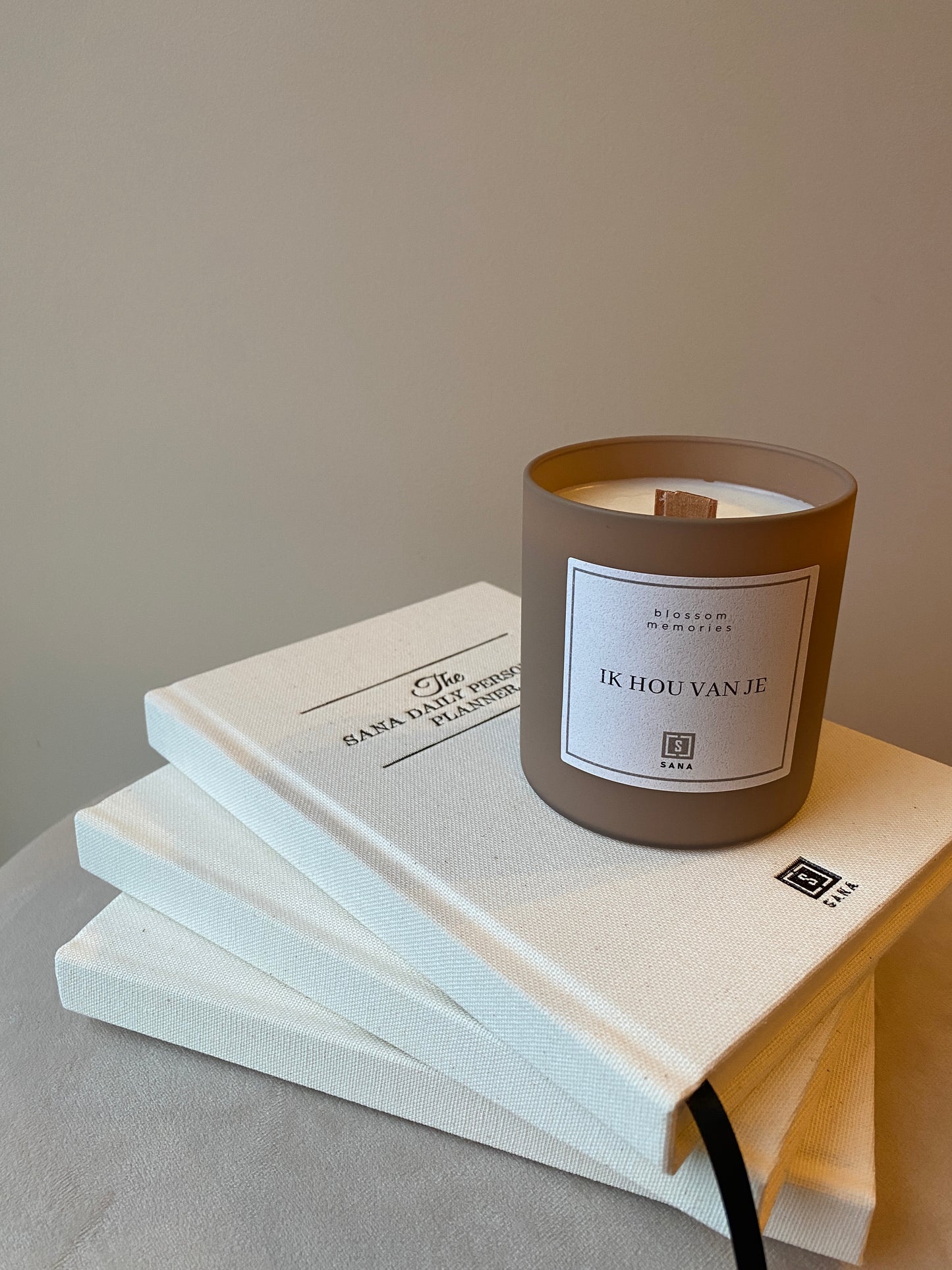 Geurkaars | IK HOU VAN JE | Beige