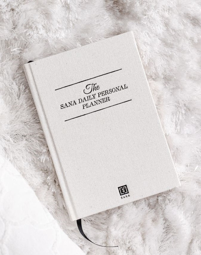 planner agenda daily personal planner linnen beige gratitude journal dagboek dankbaarheidsdagboek reflectie brun-out five minute journal dankbaarheidsdagboek sanadesign 5 minute Journal selfcare mindset Invulboek troostcadeau cadeau voor vrouw man verjaardag cadeau Valentijns cadeau notes to do focus affirmatie