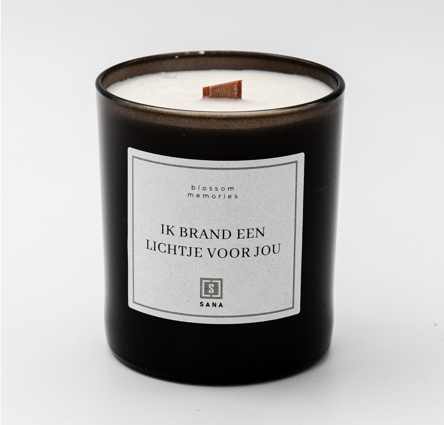 kaars zwart herdenkingskaars dood rouw geliefde rouwcadeau geschenk ik brand een lichtje voor jou geurkaars kaars