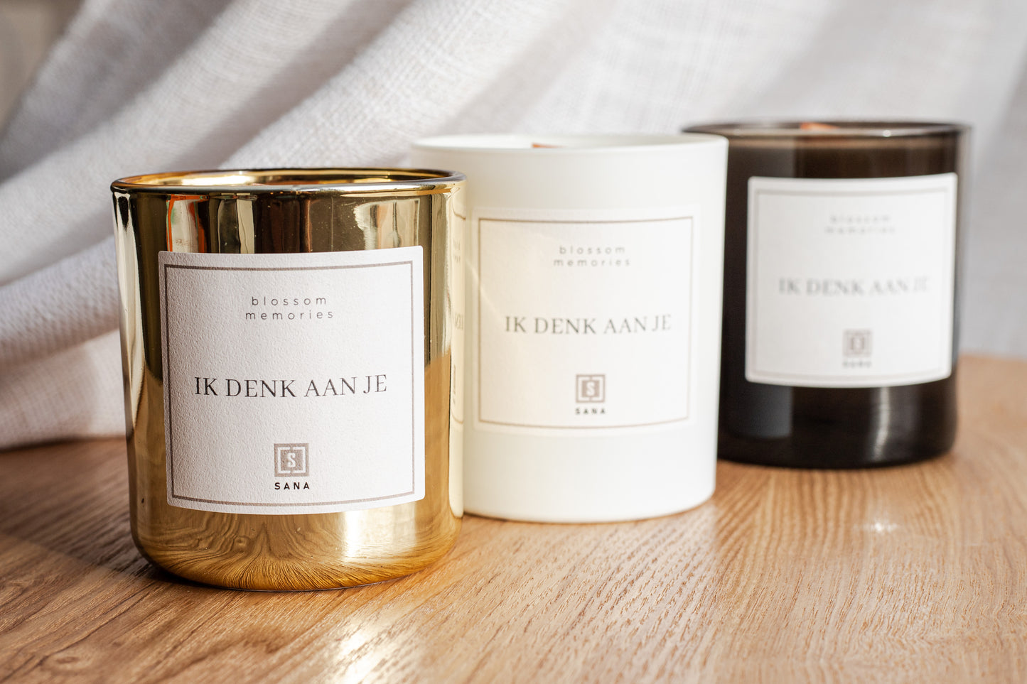 kaars zwart wit goud herdenkingskaars dood rouw geliefde rouwcadeau geschenk ik denk aan je woodwick geurkaars