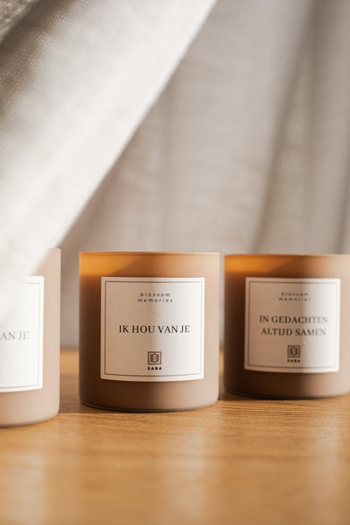 Geurkaars | IK HOU VAN JE | Beige