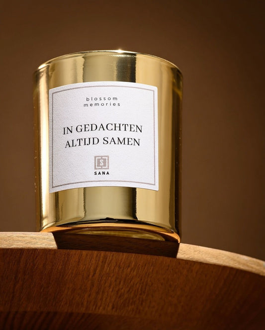 Geurkaars | IN GEDACHTEN ALTIJD SAMEN | Goud