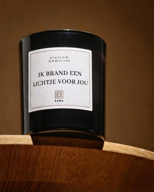 Geurkaars | IK BRAND EEN LICHTJE VOOR JOU | Zwart