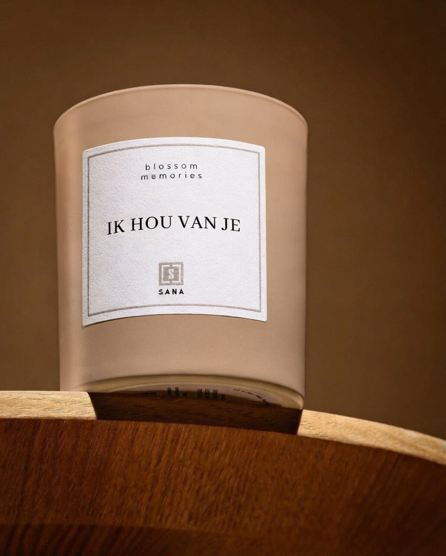 Geurkaars | IK HOU VAN JE | Beige