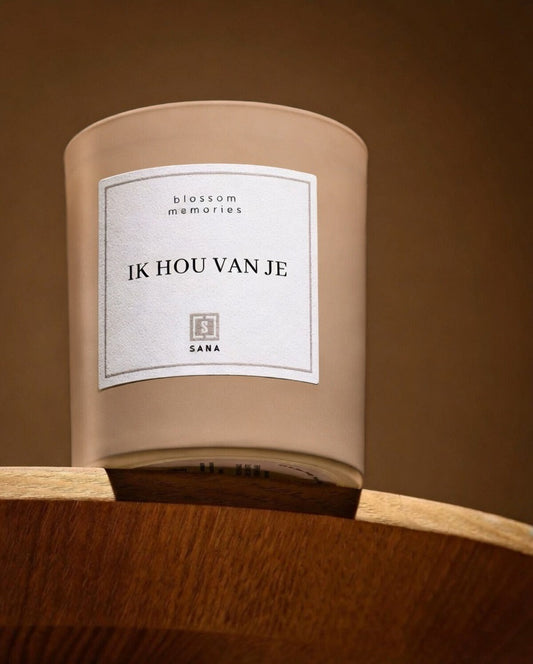 Geurkaars | IK HOU VAN JE | Beige