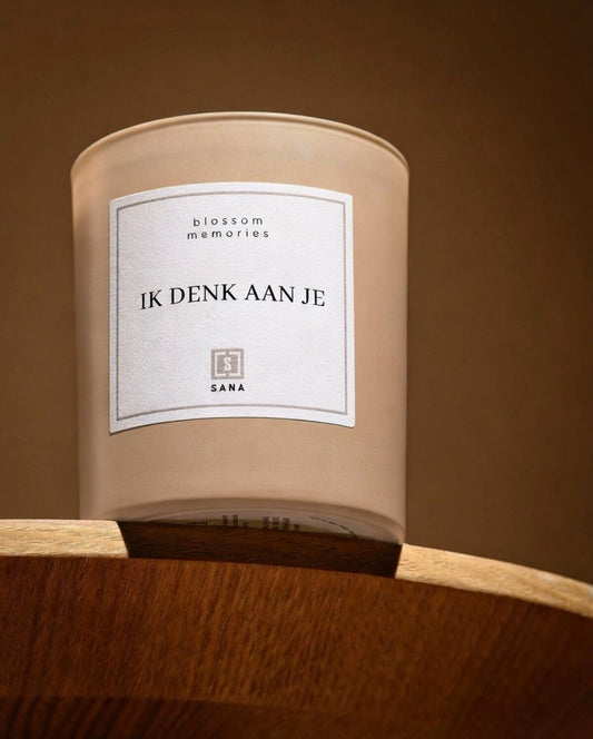 Geurkaars | IK DENK AAN JE | Beige