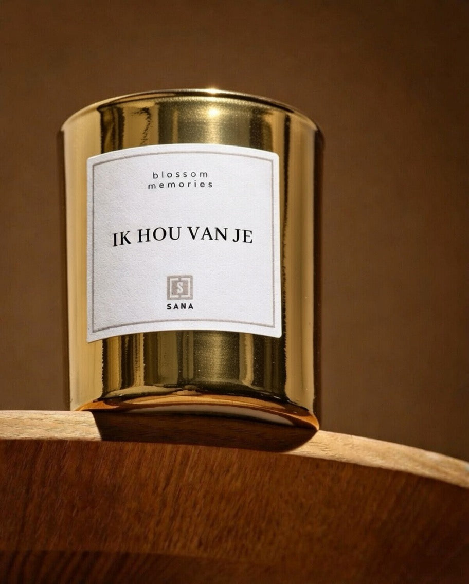 Geurkaars | IK HOU VAN JE | Goud