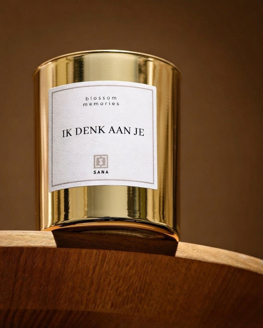 Geurkaars | IK DENK AAN JE | Goud
