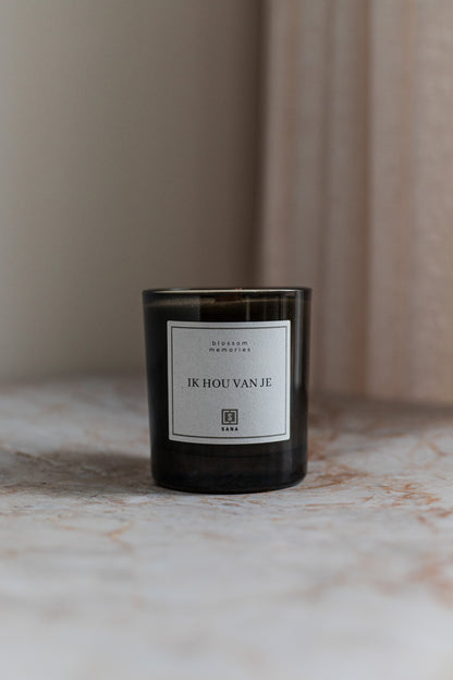 kaars zwart herdenkingskaars dood rouw geliefde rouwcadeau geschenk ik hou van je geurkaars kaars 