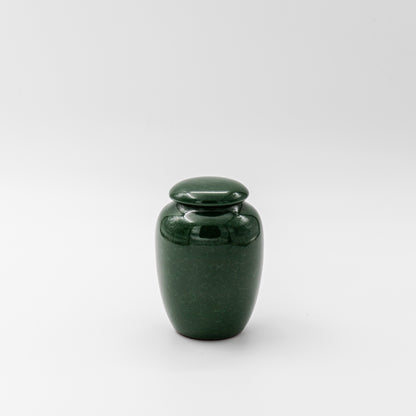 kleine mini groene urn keramiek voor mens en dier en familie