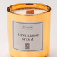 kaars goud herdenkingskaars dood rouw geliefde rouwcadeau geschenk ik denk aan je geurkaars kaars  ster sterre kindje lieve kleine ster